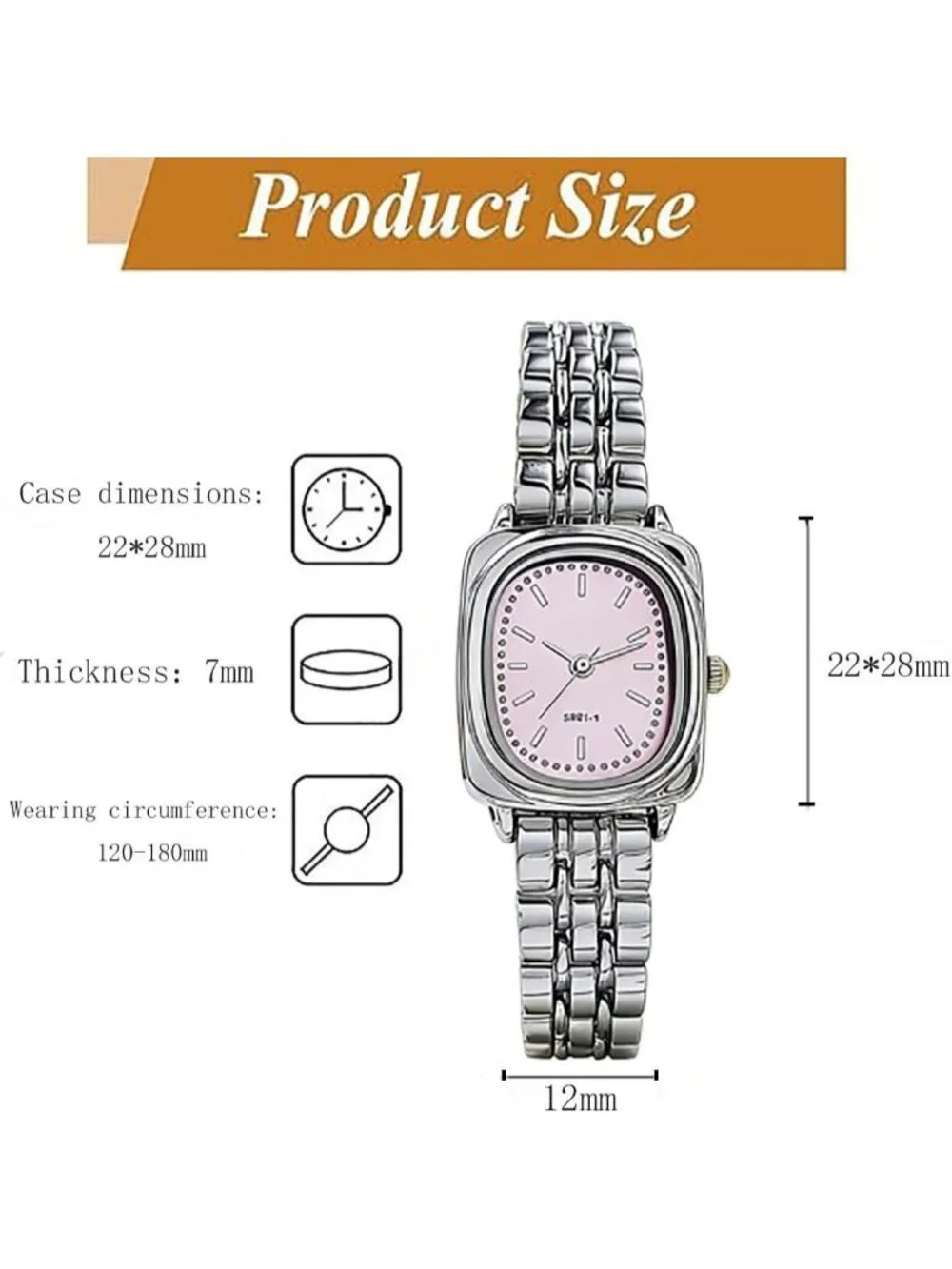 Women's Pink Dainty Casual Simple Fashionable Bracelet Analog Quartz Wrist Watch